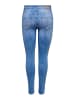 ONLY Skinny Fit Ankle Jeans ONLBLUSH Denim Hose Fransen in Hellblau