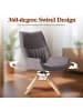 Home Nature Wohnkonzept Essstuhl aus Leinen 360° drehbar in Grau 64x60.5x95.5 cm