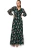 Zero  Chiffonkleid mit Blumenprint in Dark Green/Pink
