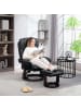 HOMCOM Relaxsessel mit Hocker in Schwarz 86L x 83B x 107H cm