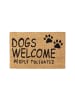 relaxdays Fußmatte "Dogs Welcome" in Natur - (B)60 x (T)40 cm