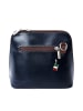 Florence Florence Umhängetasche, Schultertasche Leder blau, braun ca. 17cm breit