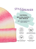 styleBREAKER Strickmütze in Koralle-Gelb-Weiß