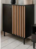 Furn.Design Kommode schwarz, Eiche Artisan 80 cm, Sideboard mit 3D-Lamellen