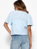 SASSYCLASSY Musselin Bluse zum Binden mit Lochstickerei in Hellblau