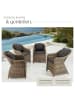 tectake 4er Set Aluminium Rattansessel  kein Aufbau, natur