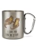 Mr. & Mrs. Panda Tasse Otter Hände halten mit Spruch in Silber