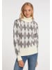 myMo Damen Strickpullover in Wollweiss Mehrfarbig