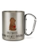 Mr. & Mrs. Panda Thermobecher Bär Kaffee mit Spruch in Silber