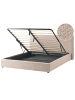 Beliani Doppelbett LAVAUR in Beige - (W) 203 x (H) 100 x (L) 220 cm