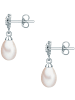 Valero Pearls Ohrstecker Blume Sterling Silber Zirkonia Süßwasser-Zuchtperle in silber
