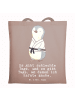Mr. & Mrs. Panda Strandtasche Pinguin Karate mit Spruch in Braun Pastell