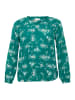 KAFFE curve Langarm-Bluse KCami Regular fit in Green Detailed Flower Print