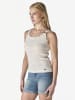 KOROSHI Damen-Tanktop mit Glitzer in weiß