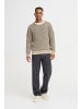 BLEND Eleganter gestrickter Langarm-Pullover mit Rundhalsausschnitt in Beige