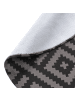 Beliani Outdoorteppich AJMER in Schwarz/Grau - (W) 160 x (L) 160 cm