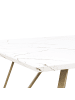Beliani Esszimmertisch MOLDEN in Weiß/Gold - (W) 80 x (H) 75 x (L) 150 cm