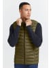 BLEND Leichte Stepp Weste Übergangs Jacke Wattiert Ärmellos ohne Kapuze in Olive