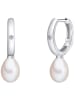 Lulu & Jane Diamant-Creolen Sterling Silber Diamant Süßwasser-Zuchtperle in silber