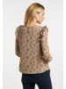 Usha Bluse in Beige Mehrfarbig