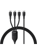 Baseus Baseus Flash Series 3 100W USB-C 3in1 Kabel - USB-C+USB-C+ Lightning in Schwarz