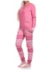 NORMANN Pyjama Bündchen und gestreifter Hose - 75671 in altrose