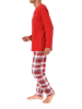 NORMANN Schlafanzug Weihnachten langarm Renntier in rot1