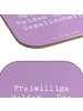 Mr. & Mrs. Panda Drink Coaster Spruch Freiwilliger Held mit Spruch in Lavendeltraum