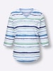 WITT WEIDEN Schlafanzug-Shirt in himmelblau-weiß-gestreift