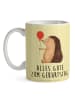 Mr. & Mrs. Panda Teetasse Igel Luftballon mit Spruch in Gelb Pastell
