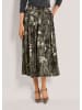 MADELEINE Eleganter Midirock mit floralem Design in bleigrau / multicolor