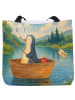 Mr. & Mrs. Panda Shopper Pinguin Angelboot Design ohne Spruch in Weiß