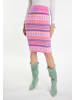 IZIA Damen Strickrock in Pink Mehrfarbig