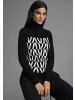 Bruno Banani Stehkragenpullover in schwarz-weiß