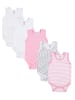 TupTam Baby Mädchen Achselbody 5er Pack in rosa/weiß