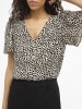 Vila Bluse in beige schwarz