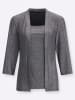 Sieh an! 2-in-1-Shirt in schwarz-silberfarben