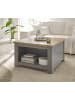 Furn.Design Couchtisch grau, Artisan Eiche Landhaus, Beistelltisch quadratisch mit Ablage