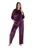 Ulla Popken Loungewear Hose in dunkle pflaume