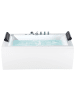 Beliani Whirlpool Badewannen MONTEGO in Weiß/Schwarz/Silber