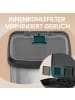 SONGMICS Mülleimer Powe in Silbern-Schwarz - (B)38 x (H)77 x (T)40.4 cm - 68 L