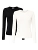 SASSYCLASSY Langarmshirt Set in Weiß-Schwarz
