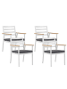 Beliani 4er-Set Esszimmerstuhl CAVOLI in Weiß/Grau/Braun