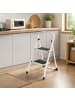 SONGMICS Trittleiter Brody in Weiß - (B)45.5 x (H)82 x (T)55 cm