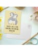 Mr. & Mrs. Panda Postkarte Liebe Tanten mit Spruch in Gelb Pastell
