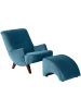 58 aufm Kessel Sessel Kajsa 71x80x101 Bezug Samtvelours Buche nussbaum/petrol