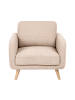 Beliani Sessel KILJA in Beige/Braun - (W) 87 x (H) 85 x (L) 85 cm