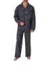 NORMANN Flanell Pyjama Schlafanzug zum durchknöpfen - 70109 in grau