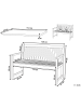 Beliani Gartenbank VIVARA in Braun/Weiß/Blau - (W) 120 x (H) 88 x (L) 61 cm