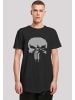 F4NT4STIC Long Cut T-Shirt Marvel Punisher Fake Knit in schwarz